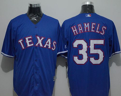 Rangers #35 Cole Hamels Blue New Cool Base Stitched MLB Jersey - Click Image to Close